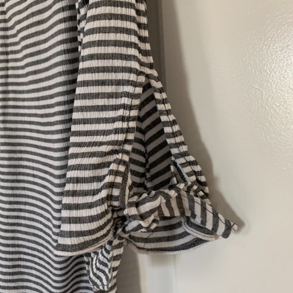 Michael Kors Striped V Neck Long Sleeve Blouse - Picture 3 of 3